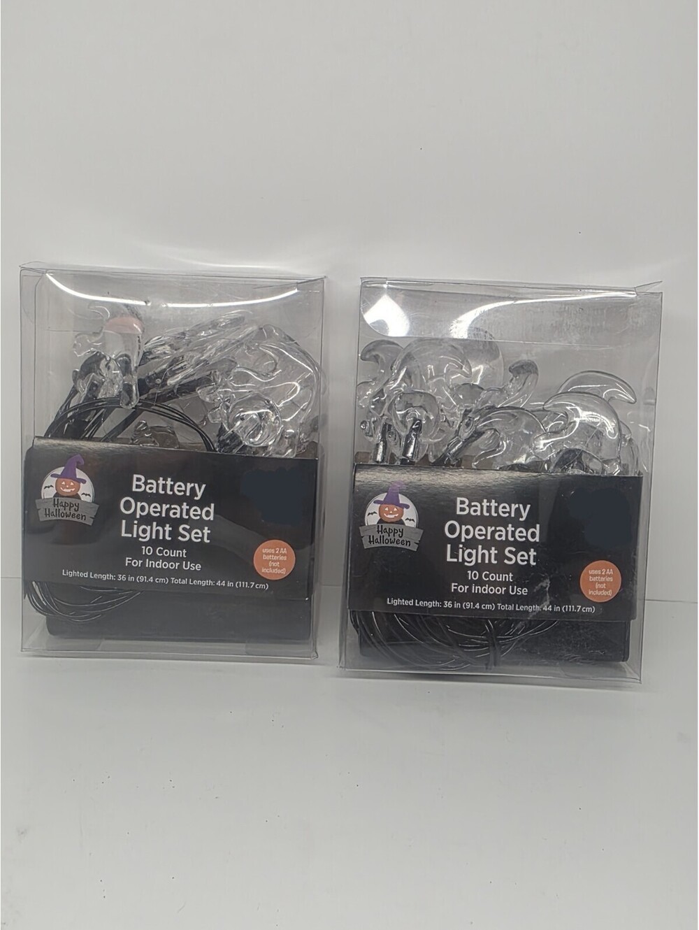 Halloween 10 Count Battery Operated Ghost Lights - New 2 Pack
